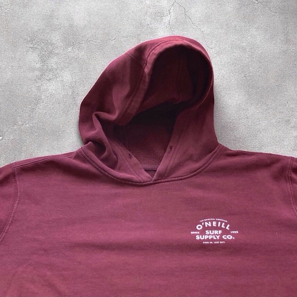 O’Neill Surf Hoodie | Maroon Graphic Pullover | Men’s XL | Skate & Surf Style - Picture 4 of 10